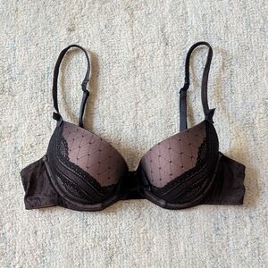 Aubade Black Lace Push UP Bra 32C